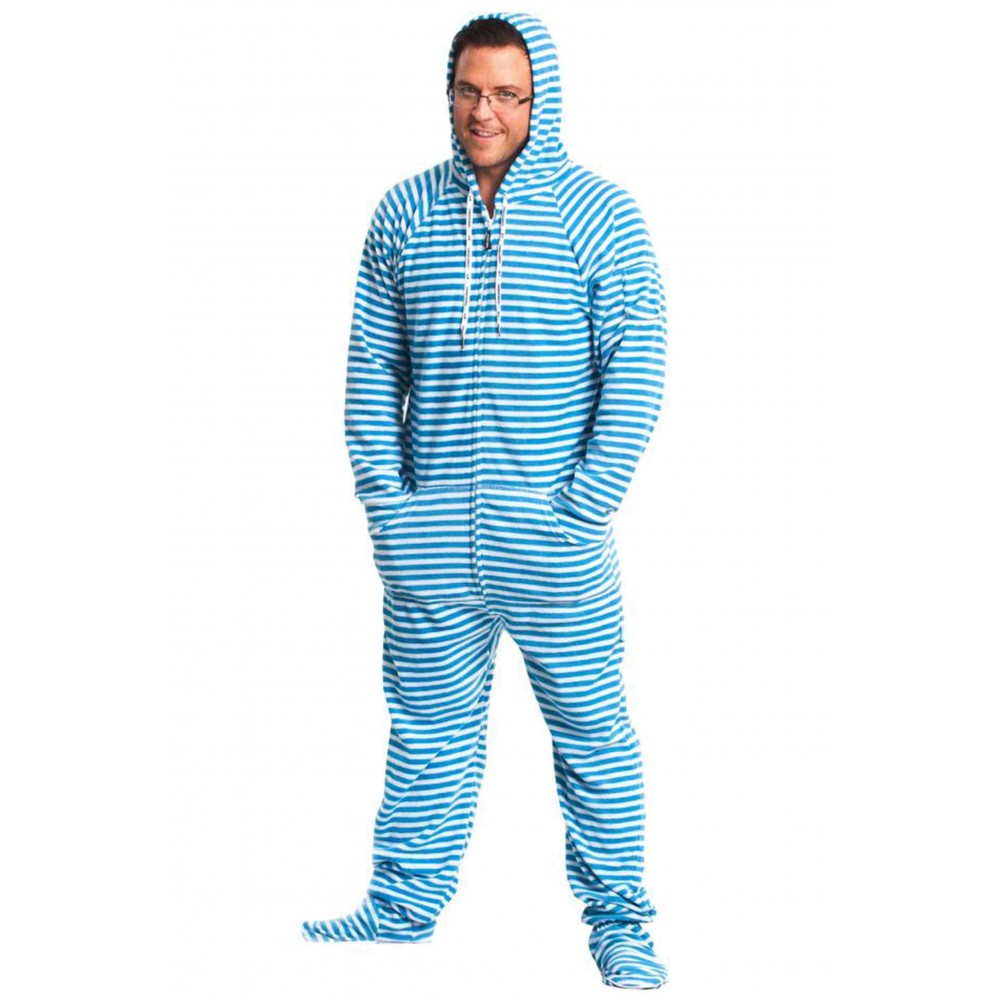 Blue Stripped Adult Pajama onesie