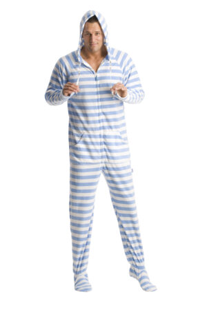 Blue Steel Adult Footed Onesie Pajamas