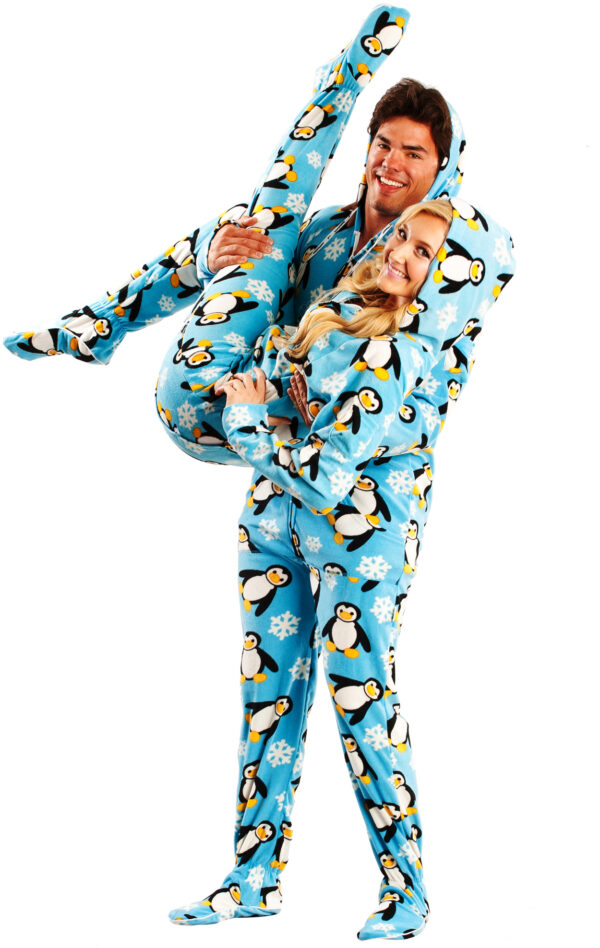 Penguins Adult Footed Onesie Pajamas - Image 2