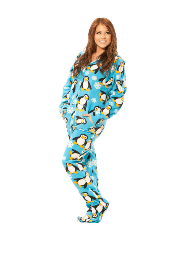 Penguins Adult Footed Onesie Pajamas - Image 3