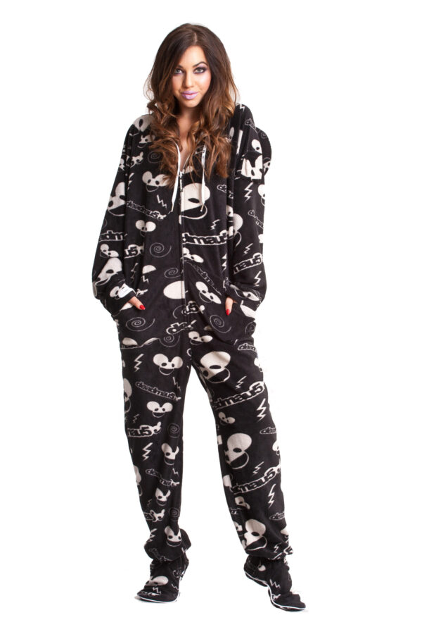 EDM Deadmau5 in Black Adult Footed Onesie Pajamas - Image 2