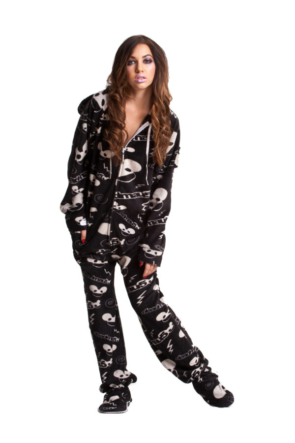 EDM Deadmau5 in Black Adult Footed Onesie Pajamas - Image 4