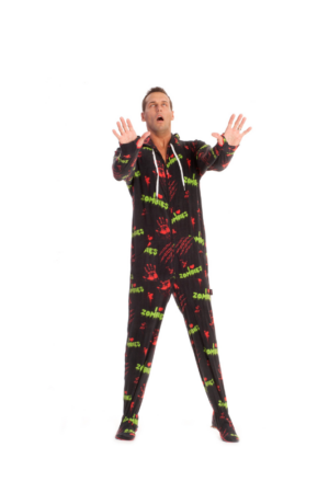 Zombies Adult Footed Onesie Pajamas