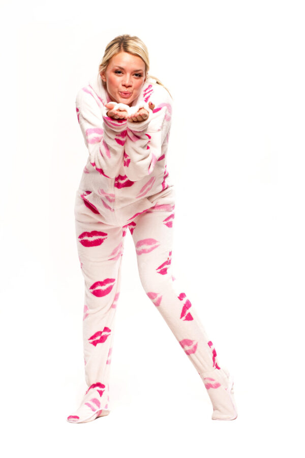 Soft Kisses Adult Footed Onesie Pajamas - Image 2