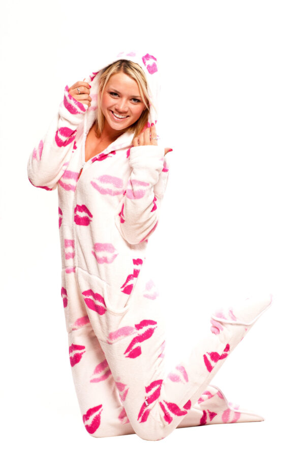 Soft Kisses Adult Footed Onesie Pajamas - Image 3