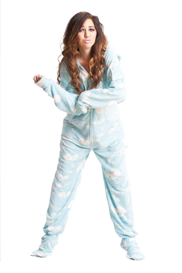 EDM Deadmau5 in Blue Adult Footed Onesie Pajamas - Image 4