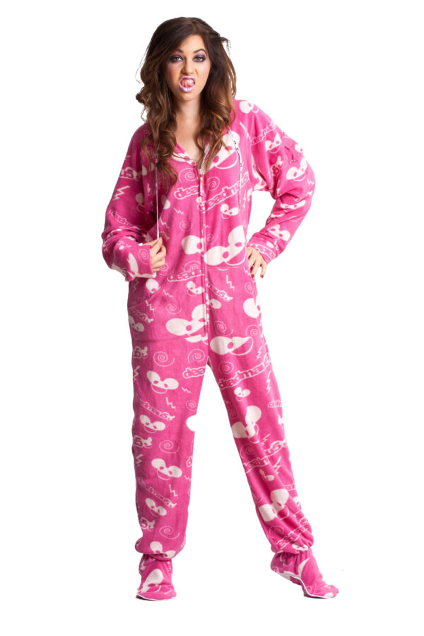 EDM Deadmau5 in Pink Adult Footed Onesie Pajamas - Image 2