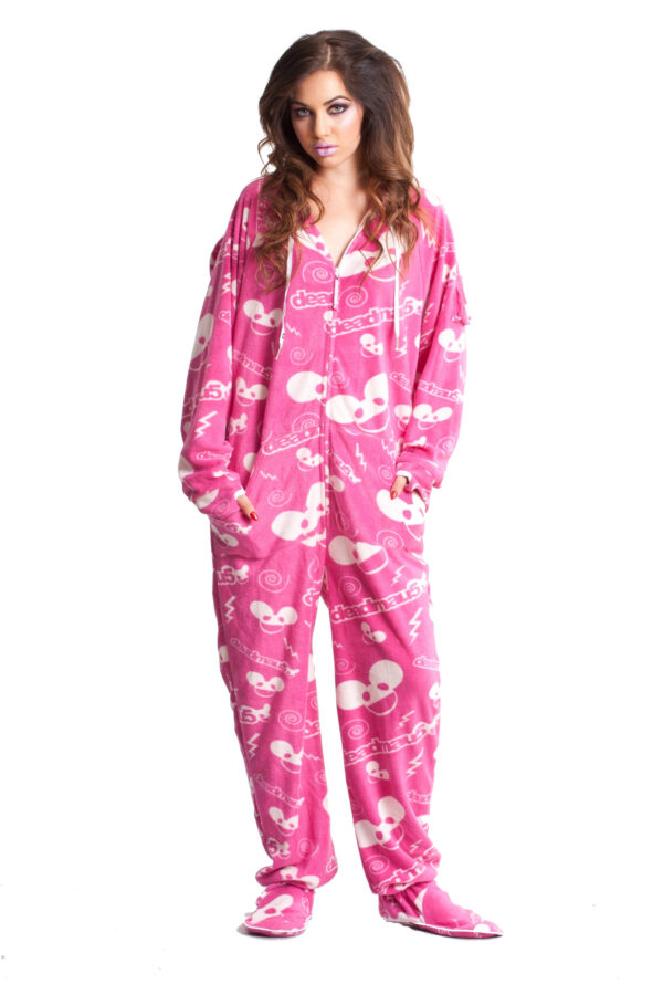 EDM Deadmau5 in Pink Adult Footed Onesie Pajamas - Image 4