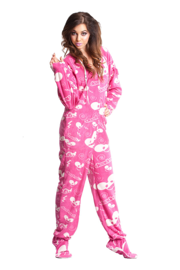 EDM Deadmau5 in Pink Adult Footed Onesie Pajamas - Image 3