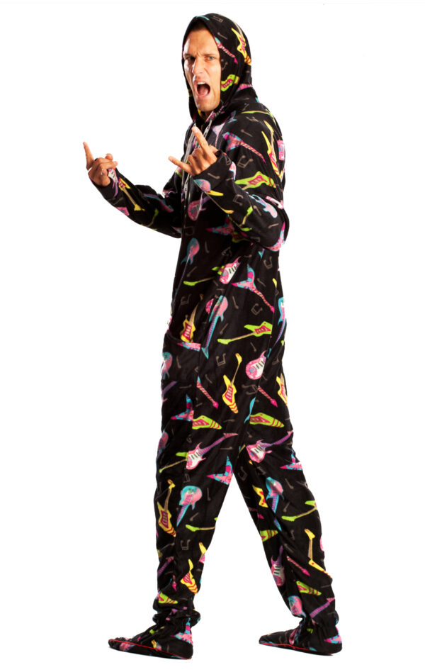 Electric Guitar Printed Adult Footed Pajama Onesie - Image 2