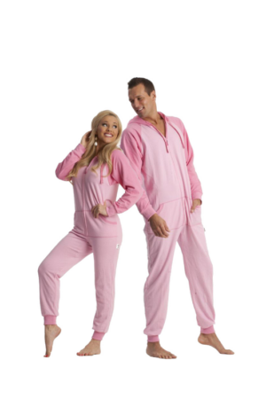 Bubble Gum Pink Footless Adult Onesie Pajamas