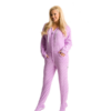 Purple Polka Dots Hooded Adult Onesie Pajamas