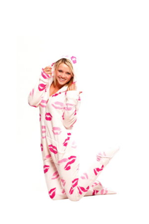 Soft Kisses Adult Footed Onesie Pajamas