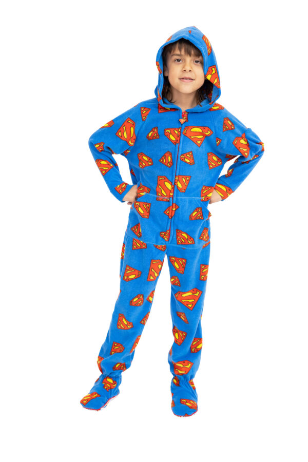 Superhero Printed Footed Pajamas for Kids - Image 3