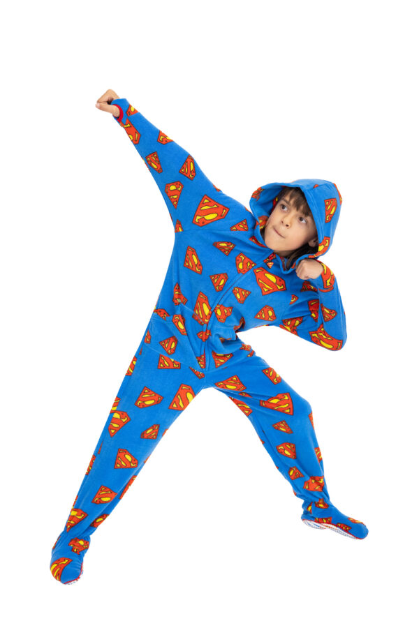 Superhero Printed Footed Pajamas for Kids - Image 2