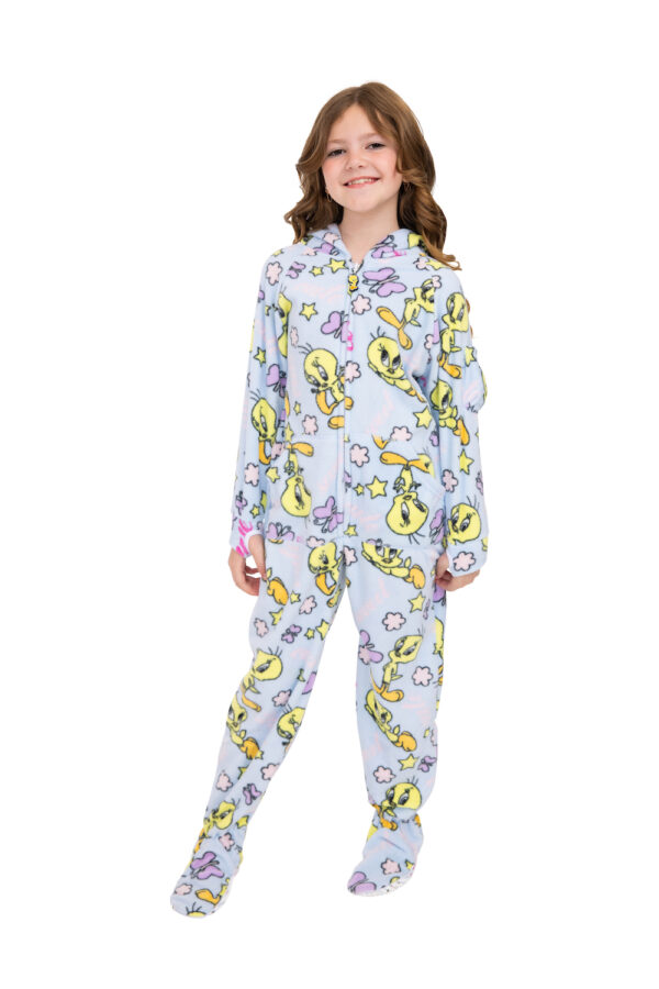 Yellow Cutie Bird Footed Pajamas for Kids - Image 3